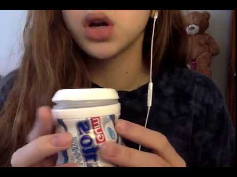 ASMR - mouth sounds and gum chewing - tapping and whispering