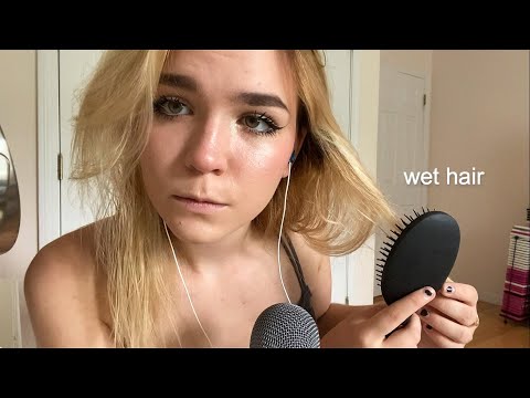 ASMR Brushing My Shower Hair