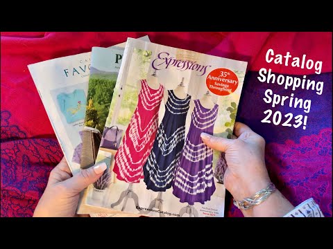 ASMR Shopping in New  Spring Catalogs 2023! (Whispered) Crinkly page turning and marking.
