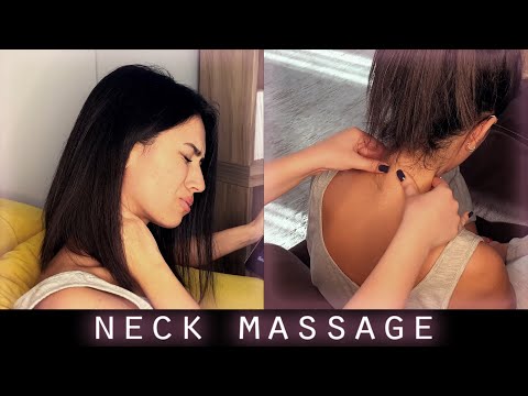 ASMR | Gentle Neck Massage and Brushing (My neck hurts)