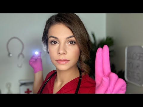 ASMR Realistic Nursing Assessment BUT YOU CAN CLOSE YOUR EYES (Cranial Nerve Exam, Eye, Hearing)