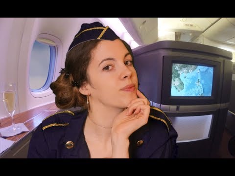 [ASMR] First Class Flight Attendant Roleplay
