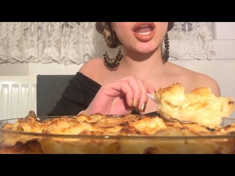Mac and Cheese (Baked) - ASMR Eating Sounds