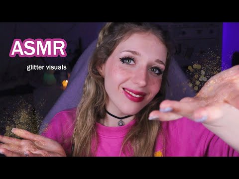 ASMR - Dreamy Glitter Visuals To Make You Sleepy ✨ (mouth sounds, hand movements, brushing, echo)