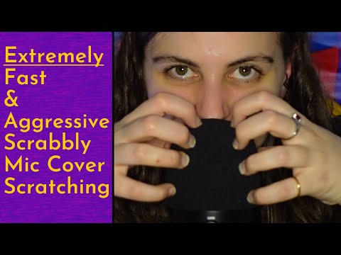 ASMR Extremely Fast & Aggressive Scrabbly Mic Cover Scratching - Quick Short Scratches (No Talking)