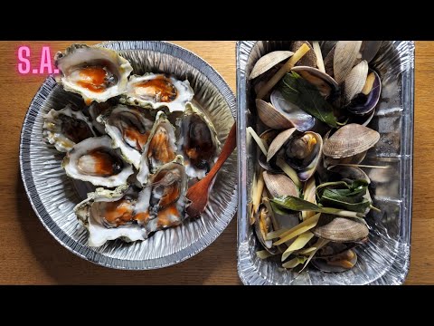 Asmr || Cooked Clams & Raw Oysters Eating Sounds (NOTALKING)