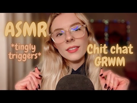 ASMR | FAST & AGGRESSIVE TRIGGERS (*tapping, lid sounds, tingly whispers, etc*) CHIT CHAT GRWM 🥰