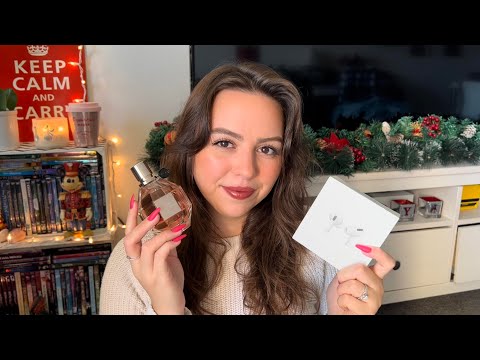 ASMR Christmas Haul 🎁 | Tapping, Scratching, Tracing, and Whispering ❤️