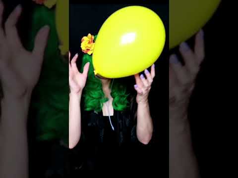 ASMR: Inflating/Popping Yellow Balloon - Slow Motion Pop #shorts
