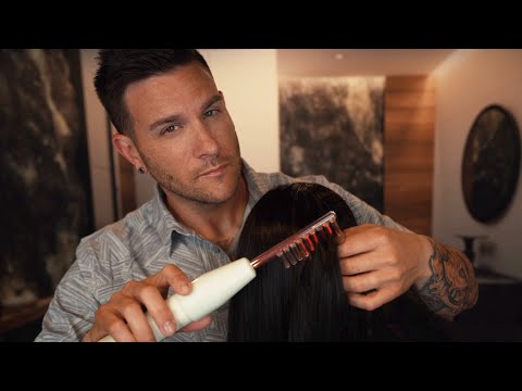 ASMR | Relaxing Neon Wand Hair and Scalp Treatment | Soft Spoken Male Voice