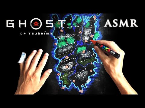 ASMR 1hr Ghost of Tsushima | Drawing Map of Izuhara