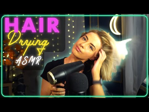 [ASMR] Blowdrying hair / Cheap hairdryer / Hair drying sounds / New Trésemee hairdryer!!