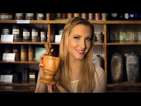 🌾 The Herb Shoppe 🌾 Binaural ASMR Role Play (Mortar & Pestle, Sage Smudging, Pouring, Crinkling)