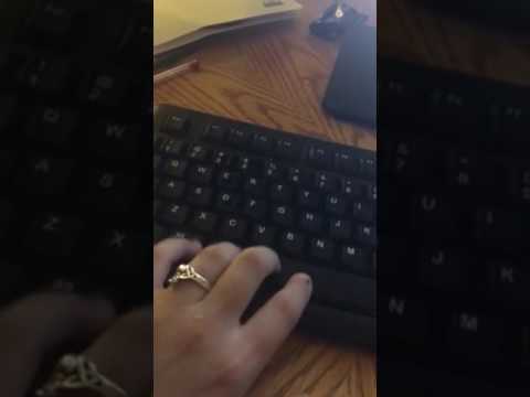 ASMR typing on keyboard, scratching wood sounds