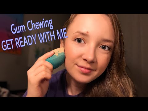 ASMR Doing My Makeup While Chewing Gum | Gum Chewing Sounds