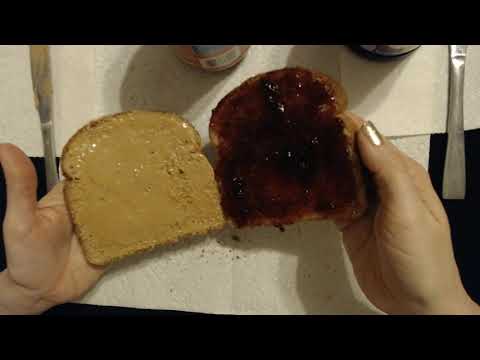 ASMR | Making PB&J Sandwiches / Crinkling (Some Whisper)