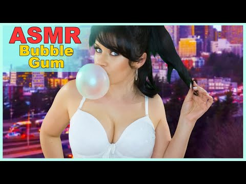 ASMR Sassy Girlfriend Mouth Sounds Chewing Bubble Gum and Blowing HUGE Bubbles With Anna - Intense
