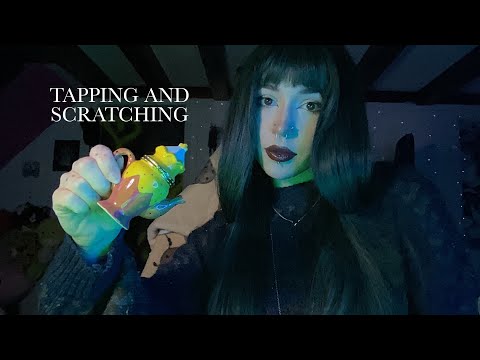 Tapping and Textured Scratching ASMR | Glass & Ceramic Sounds, Fabric Sounds, Whispering, Rambling