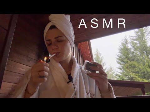 ASMR | Smoking, Tapping & Whispering In The Rain ☔️