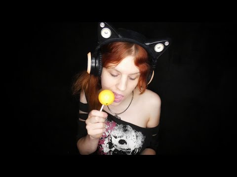 ASMR | Licking A Big Yellow Monster Wunderball Lollipop (No Talking) | Eating Sounds