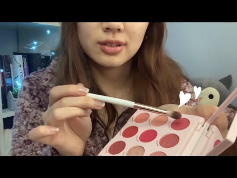 ASMR Roommate Does Your Makeup 💘 (soft spoken roleplay)