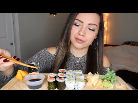 ASMR - Salmon & California Rolls [Eat Lunch With Me]