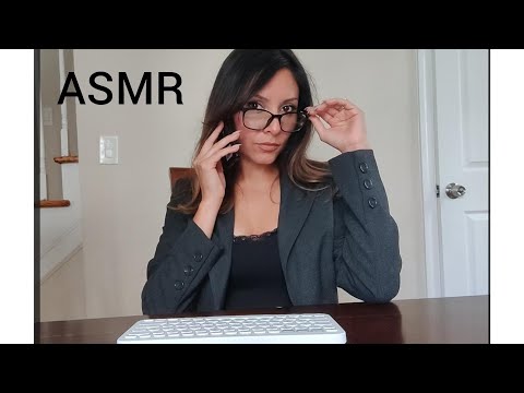 ASMR: Office girl roleplay (typing, writing, pg turning)
