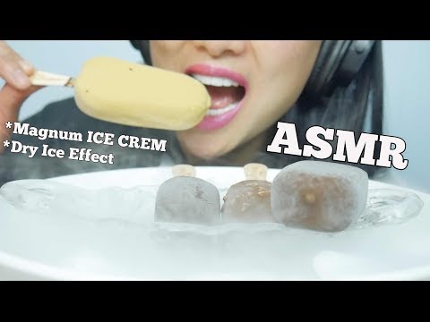 ASMR Magnum Ice Cream + Dry Ice (EATING SOUNDS) No Talking | SAS-ASMR