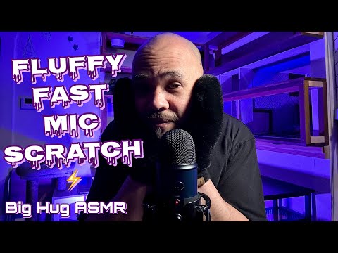 Rhythmic Fast Fluffy Mic Scratching ⚡️ Breathy whispers + tongue clicking to get you nice and sleepy