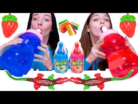 ASMR Candy Party *Gummy Candy Race* Hamburger, Eyeballs, Giant Baby Bottle MUKBANG 먹방