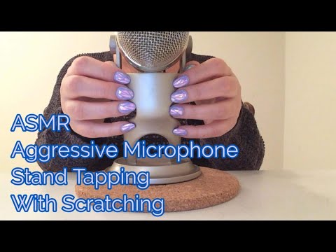 ASMR Aggressive Microphone Stand Tapping With Scratching