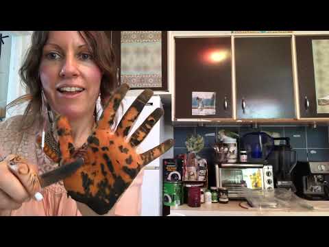 ASMR Henna hand Peel-off paste