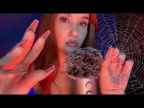 ASMR UNINTELLIGIBLE WHISPERS, MOUTH SOUNDS AND 🕸 SPIDER WEB Hand movements