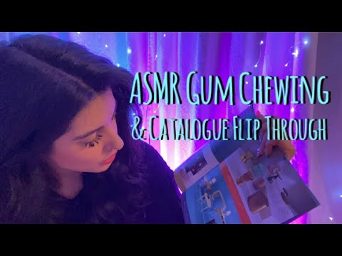 ASMR Gum Chewing and Catalogue Flip Through (Whispered)