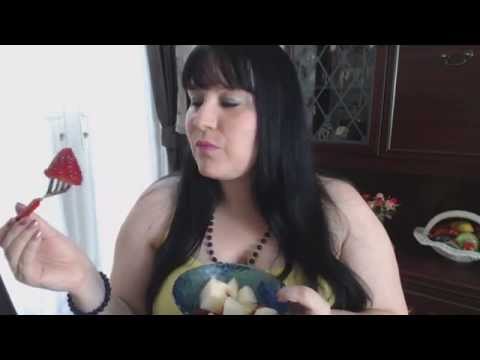 ASMR - Brushing my long dark hair and eating fruit to give you tingles / relax you