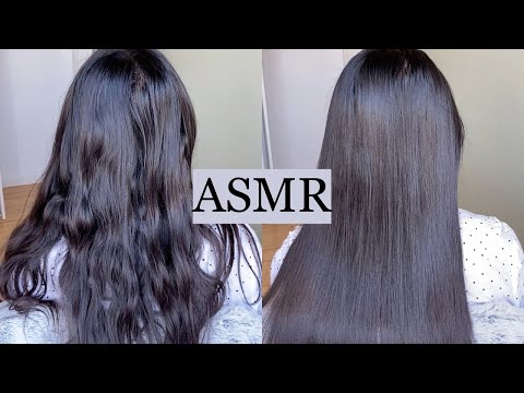 ASMR | Hair Straightening & Hair Play (soft whispered)