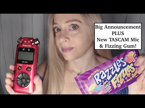 ASMR Big Announcement PLUS New Tascam Mic & Fizzing Gum | Whispered Ramble