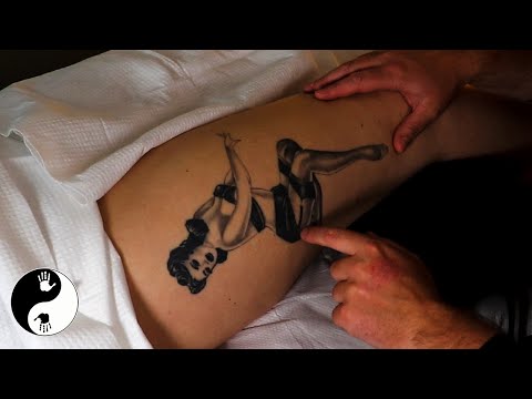 [ASMR] Tattoo Tracing Light Touch Tracing on the Leg [No Talking][No Music]