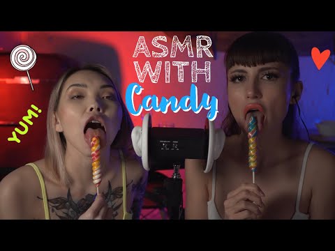 Double ASMR with Candy: Sucking, Licking, and Eatings Sounds