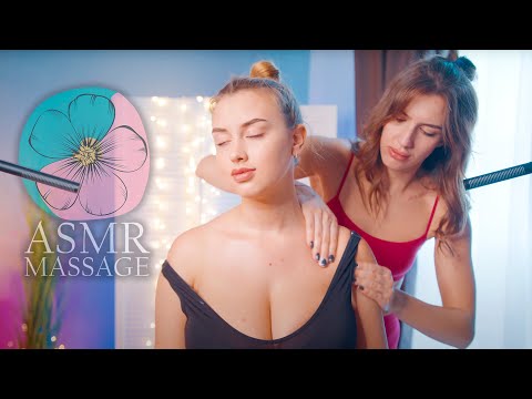 ASMR Female Head, Neck and Shoulders Massage by Olga to Liza