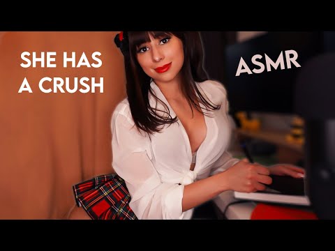 ASMR she has a CRUSH on You! 😳 💌VDAY SPECIAL💌 girlfriend in the back of the class roleplay