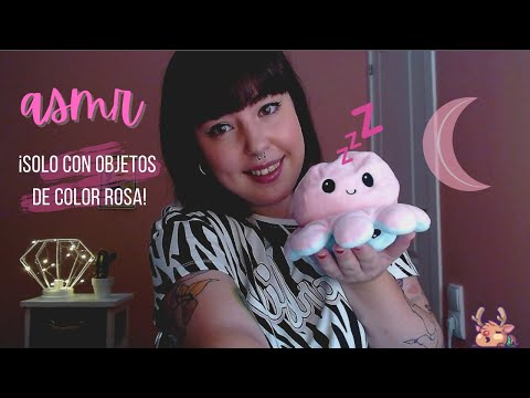 ASMR ¡Solo con objetos de color rosa! | Sonidos, susurros, tapping