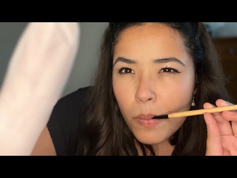 ASMR | 1 HOUR SPIT PAINTING + plucking & measuring (you are my canvas)