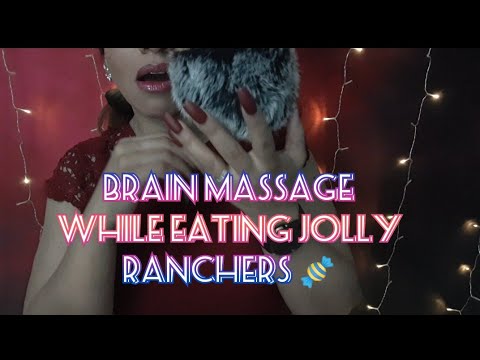 ASMR Tingly Brain Massage While Eating Jolly Ranchers