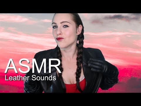 ASMR Leather gloves and jacket sounds with hand movements.