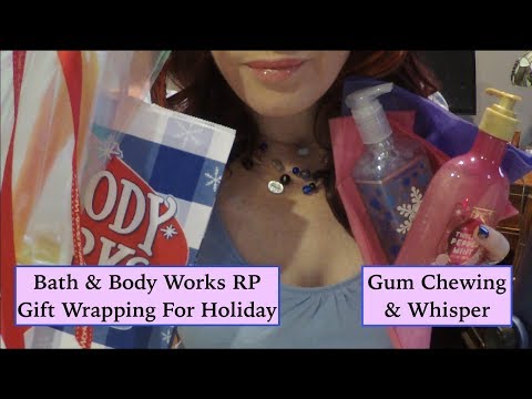 ASMR Gum Chewing Bath & Body Works Gift Wrapping RP.  Whispered