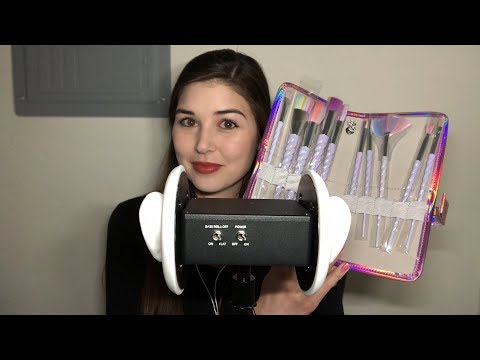 3DIO ASMR - Makeup Brush Unboxing 🦄(Brushing & Plastic Crinkling)