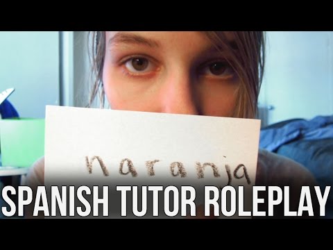 [BINAURAL ASMR] Spanish Tutor Roleplay (note card flipping, whispering, softly spoken)