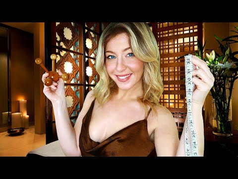 ASMR HEAD TO TOE MASSAGE AND MEASURING | Relaxing Oily Massage With Full Body Measuring