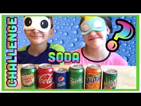 Soda Challenge - guess the flavor blindfolded Ft my brother